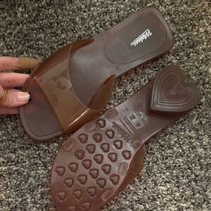 Brown Melissa Jelly Sandals with Heart Heel